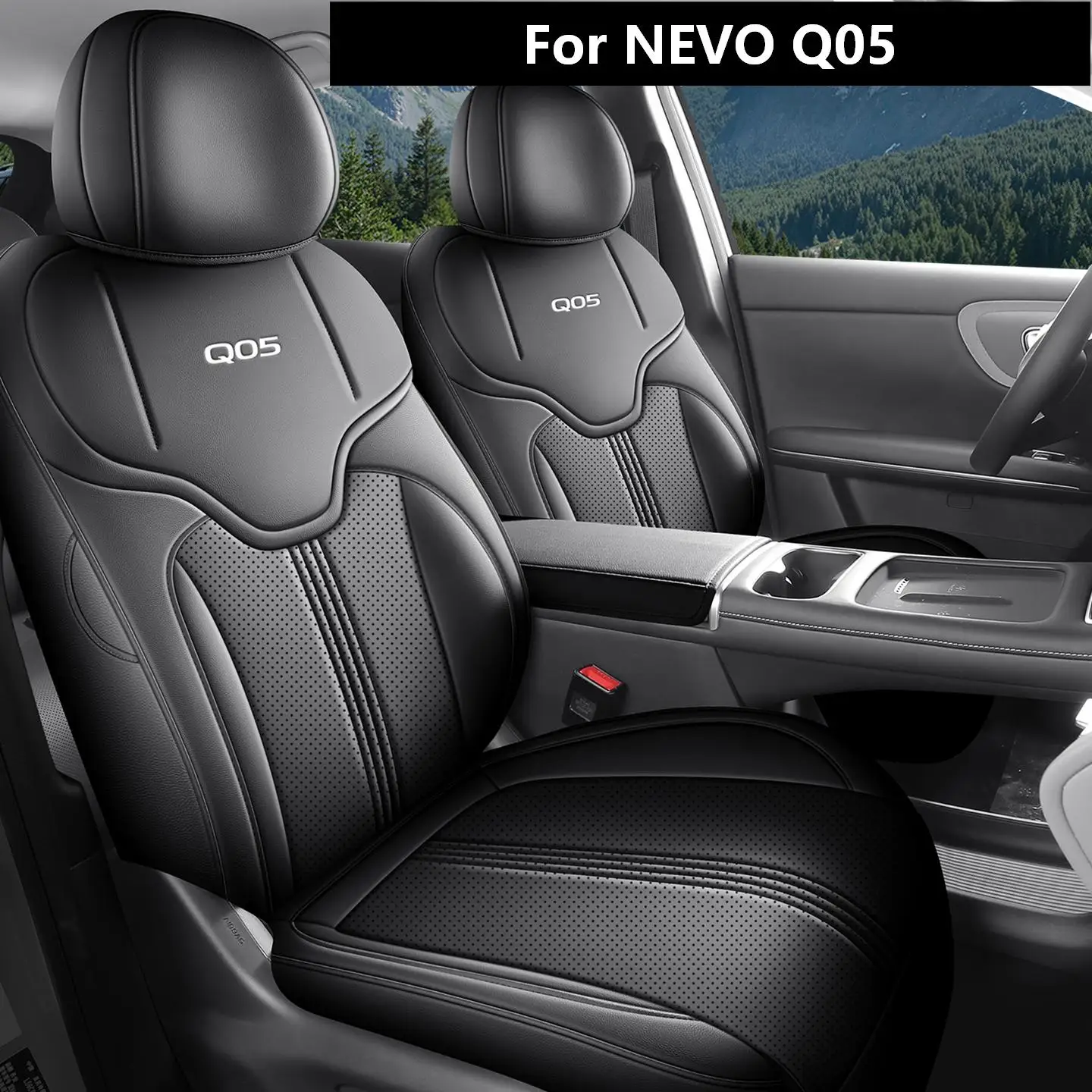 Full‑Surround PU Leather 5‑Seat Cushion Protector Car Seat Covers Fit for NEVO Q05 Car Interior Parts