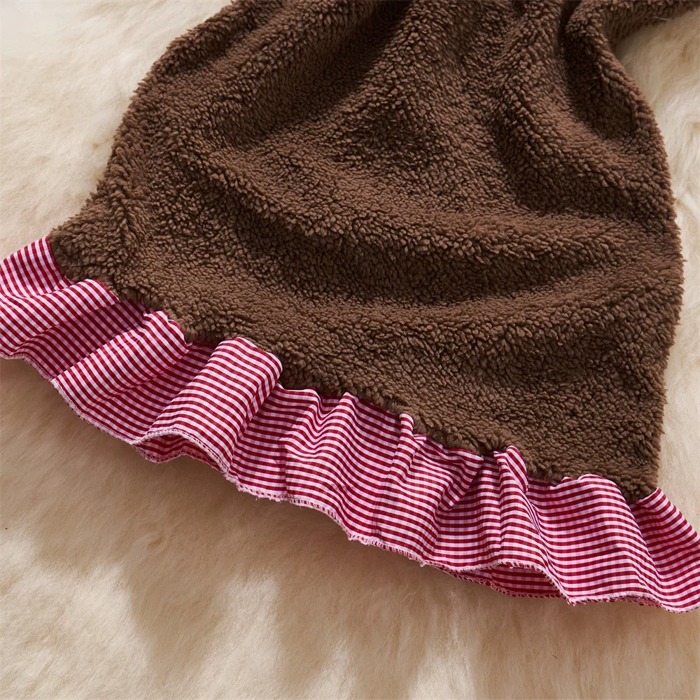 Abito sexy senza spalline sottile in pile con volant Camicia da notte da donna dolce e carina Pigiama Kawaii Lingerie erotica Orsacchiotto Cosplay Indumenti da notte