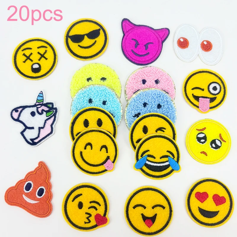 20pcs Cartoon Food Cake Pizza Patches Stick on Baseball Patches Hamburg Cookies CandyS tickers for Clothes Bag Accessories