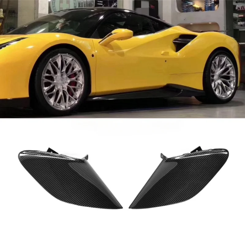 

For Ferrari F488 2015-2018 N Style Dry Carbon Fiber High Fender Trims Body Kit New Bumper