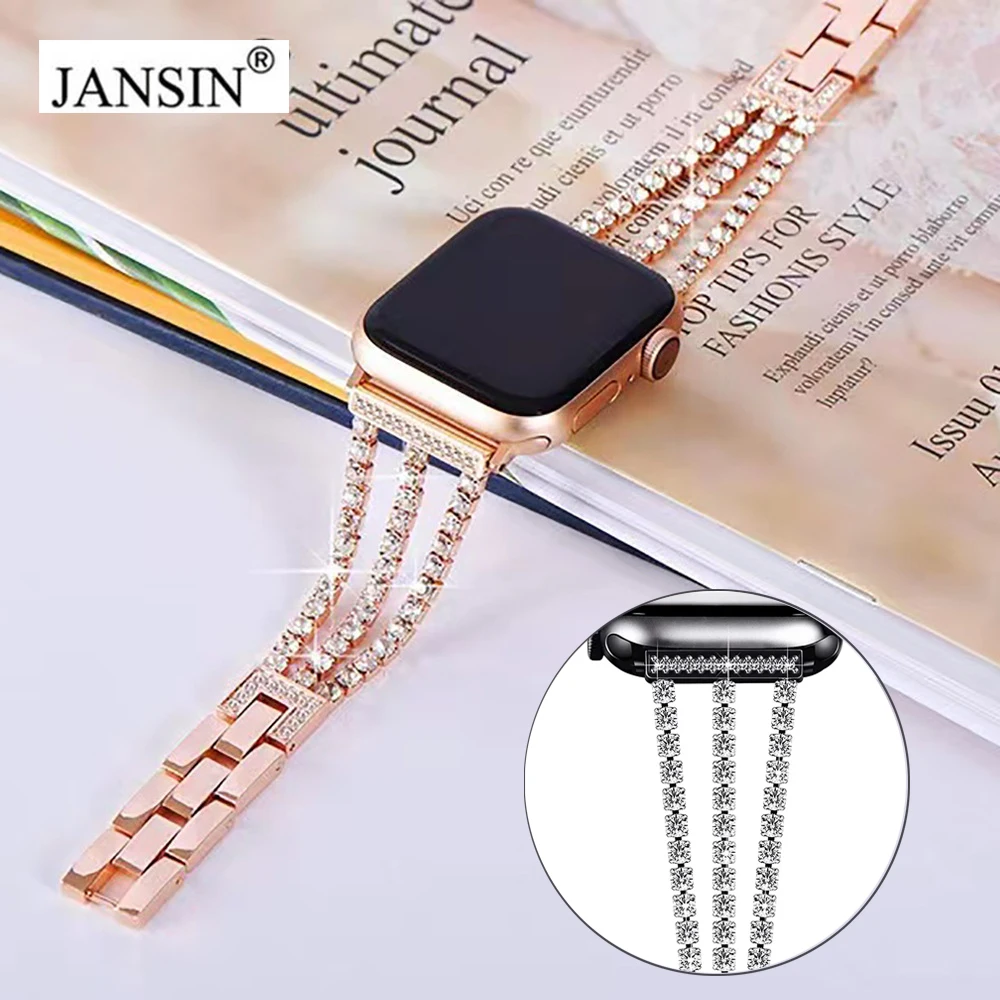 Shiny Diamond Strap For Apple Watch Band 10 9 8 7 46mm Metal Belt Women Jewelry Bracelet for iWatch Ultra 2 49mm 41/45mm 44/40mm