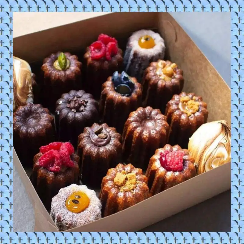 NOCM 4-Cavity Canele Mold Cake Pan, Non-Stick Canele Baking Pan For Oven Carbon Steel Caneles Mold Bakeware Tool Durable