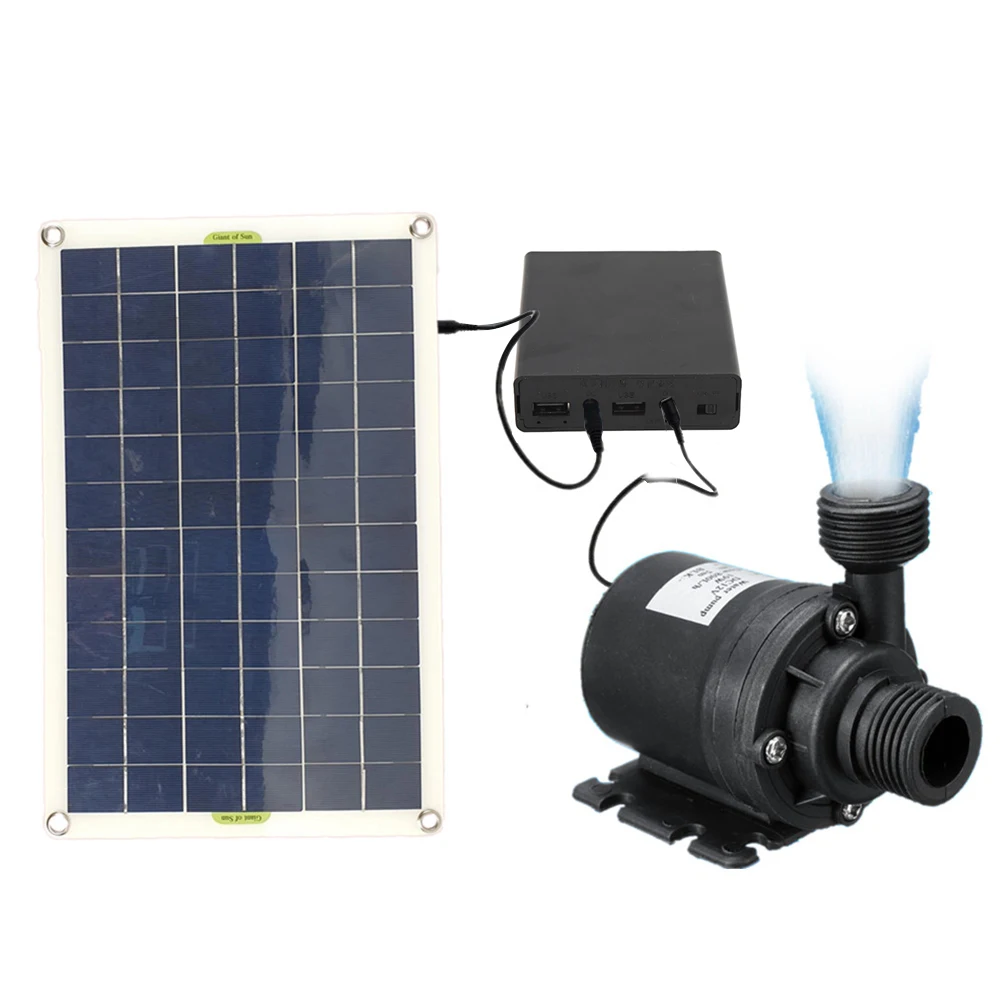 

Brushless Solar Water Pump Kit 50W Solar Panel Powerful Solar Water Pump Solar Plate Watering Pump for Bird Bath Garden Fountain