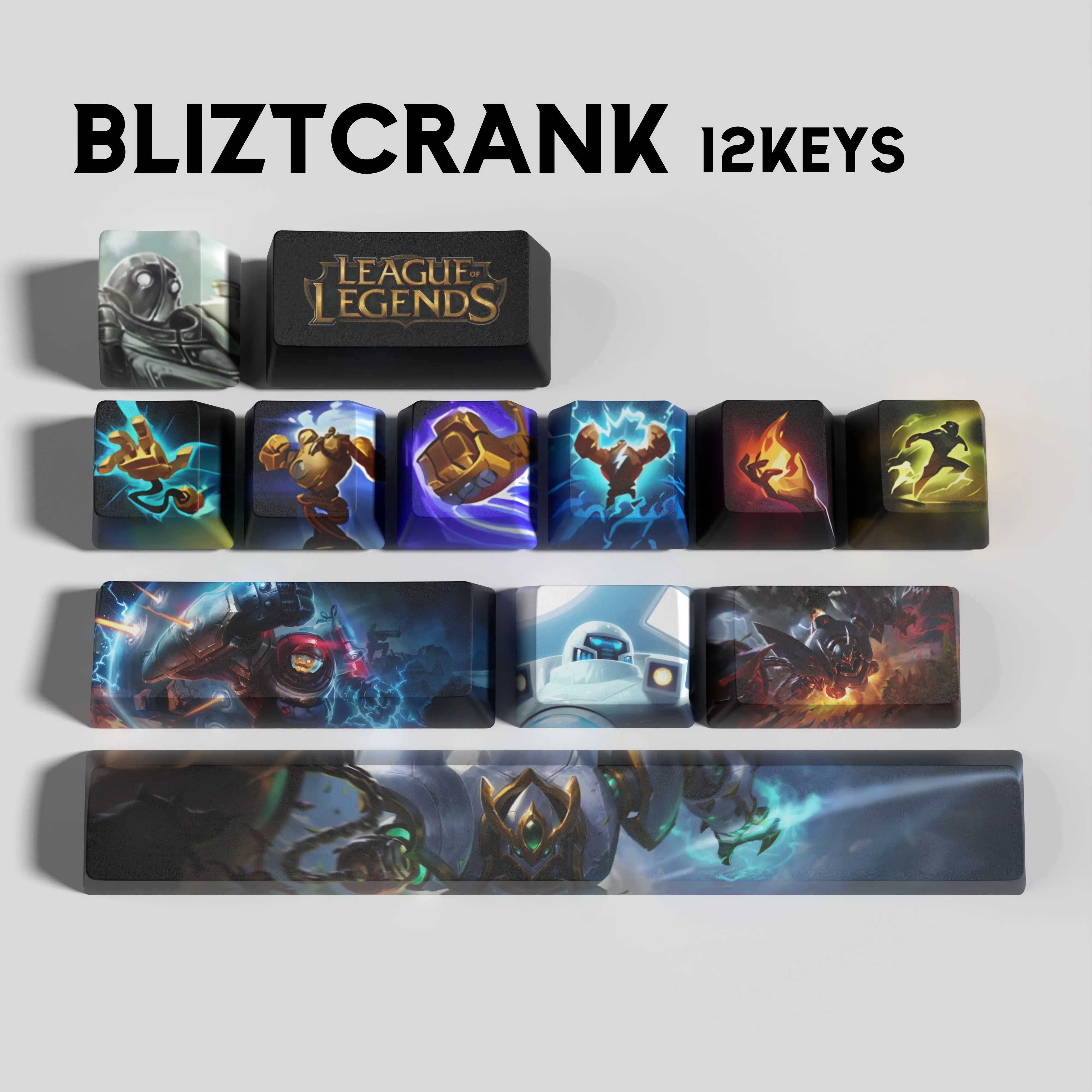 Bliztcrank keycaps League of Legends keycaps  game keycaps OEM Profile 12keys PBT dye sub keycaps