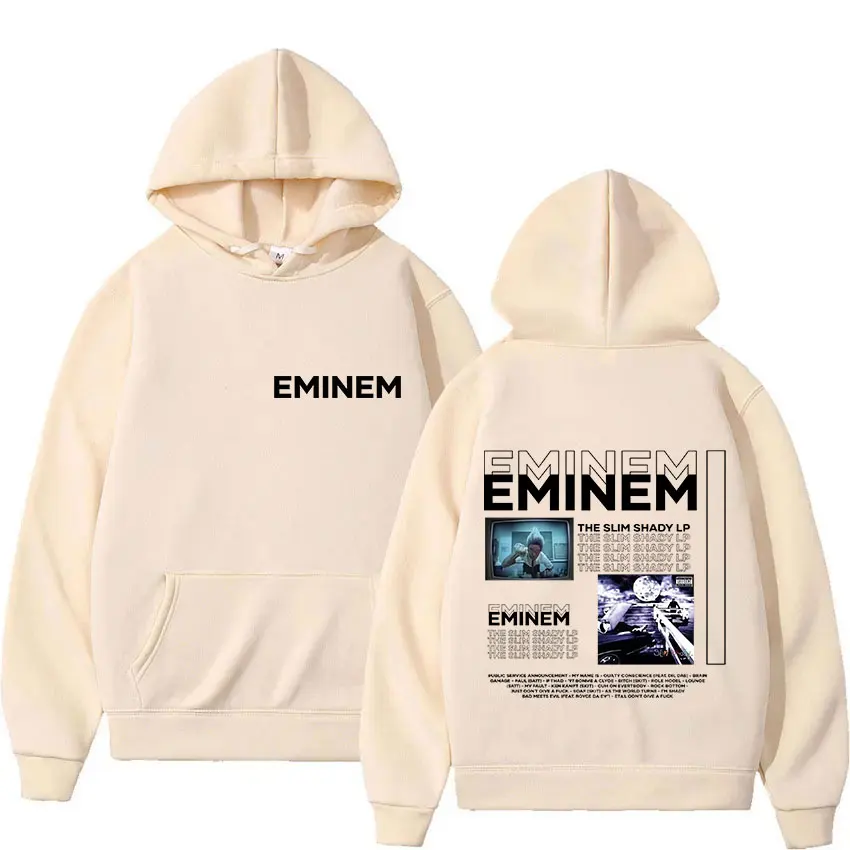 مغني الراب ايمينيم سليم شادي Lp ألبوم جديد 2025 ميرش هوديي الرجال ريترو ستايل الهيب هوب البلوز Y2K موسيقى البوب كم طويل هودي