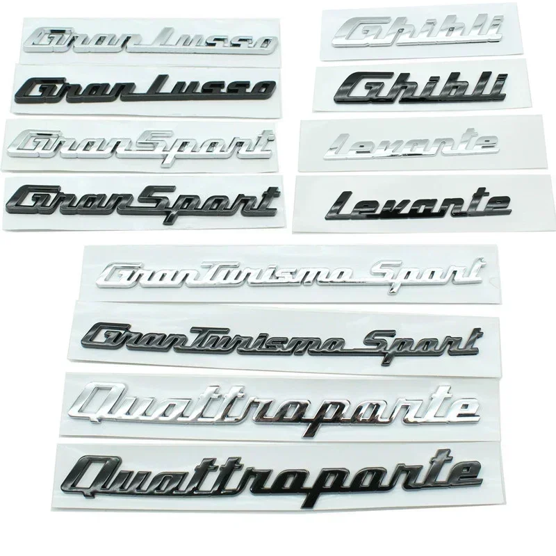 

ABS Car Rear Trunk Letters Logo Emblem Badge Granlusso Quattroporte GTS For Maserati Gransport Granturismo Sport