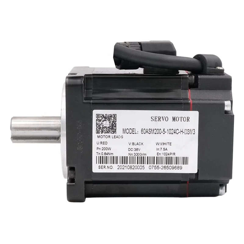 60ASM200-5-1024C Low Voltage 36V Jmc Servo Motor 200W 1024 Line Encoder DC Servo Motor