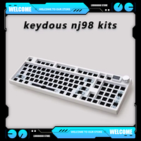 Keydous NJ98 3 Mode Aluminum Brass with Knob Screen Mechanical Keyboards Kits Hot Swap Wireless Bluetooth Gamer Keyboards for PC