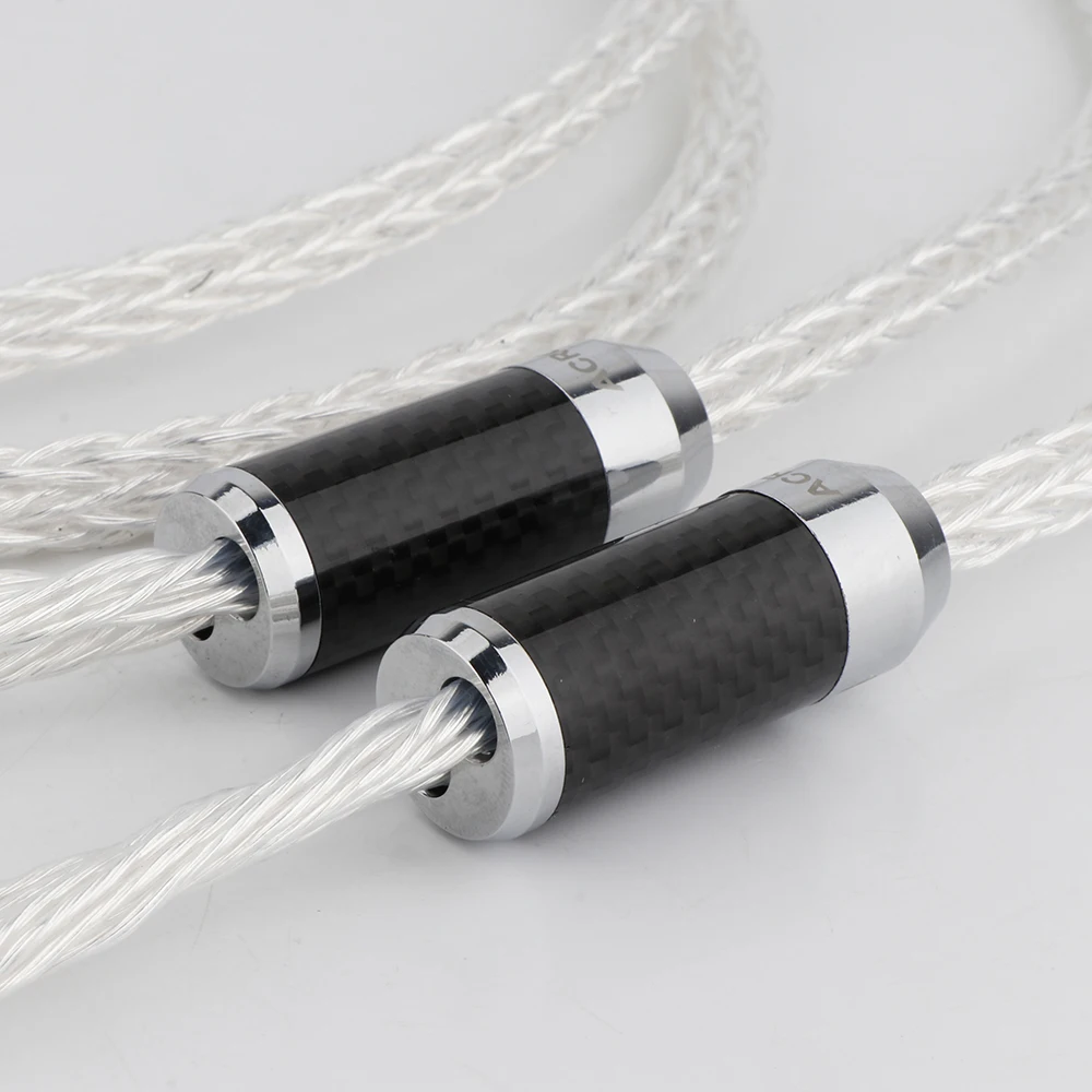 HiFi 8N OCC Silver-plated Speaker Banana Cable for Amplifier  8AG 16strands Extension Loudspeaker Cable Self locking Banana plug