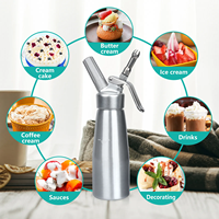 250ml,500ml ,1000ml,Stainless Steel Professional Whipped Cream Dispenser with Stainless Steel Nozzles Whipped Cream Dispenser