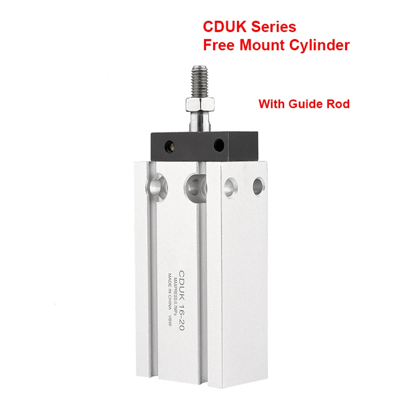 

Free Mount Cylinder CDUK Series Non-rotating Rod Type Double Acting Single Rod Bore 6/10/16/.../32 mm Stroke 5/10/15/.../50 mm