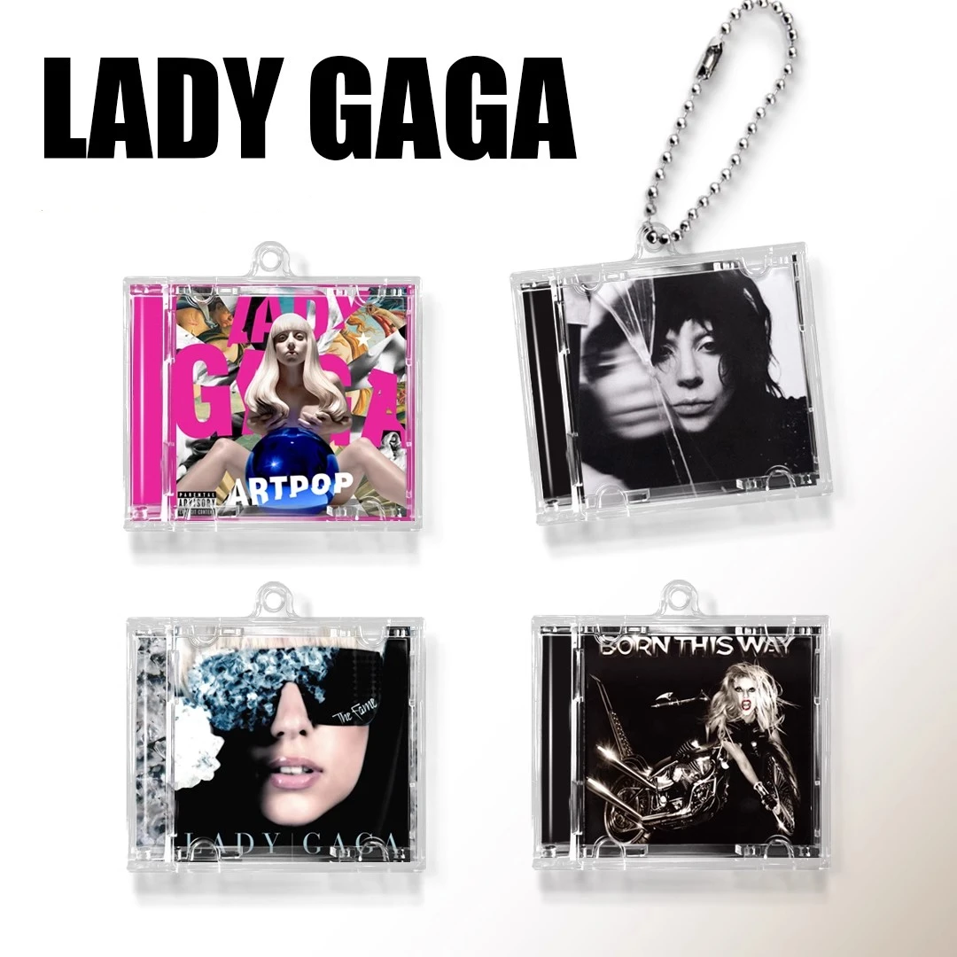 

Lady Gaga ARTPOP MINI Music CD NFC Keychain Play Song Born This Way Album Born This Way Key ring Cosplay Pendant DIY Necklace