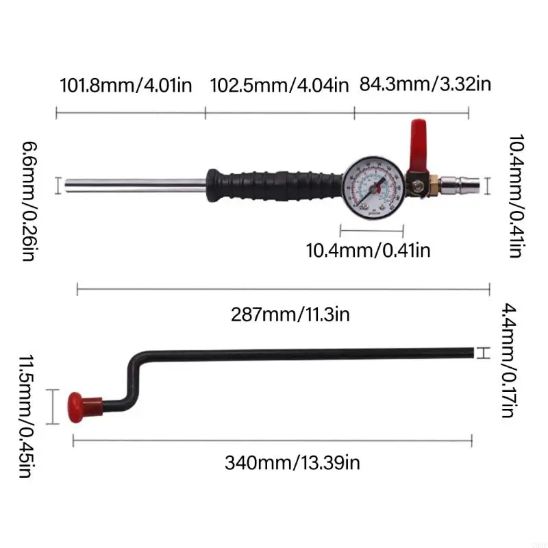 G99F Wytrzymał stalowy miernik inflatorów oponowych Zestaw do pielęgnacji opon motocyklowych do pojazdu