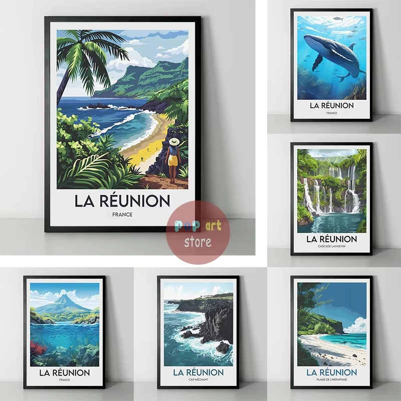 

Остров La Réunion, Франция, путешествия, постер, печать на холсте, природный пейзаж, декор для стен La Réunion, декор для стен гостиничного номера