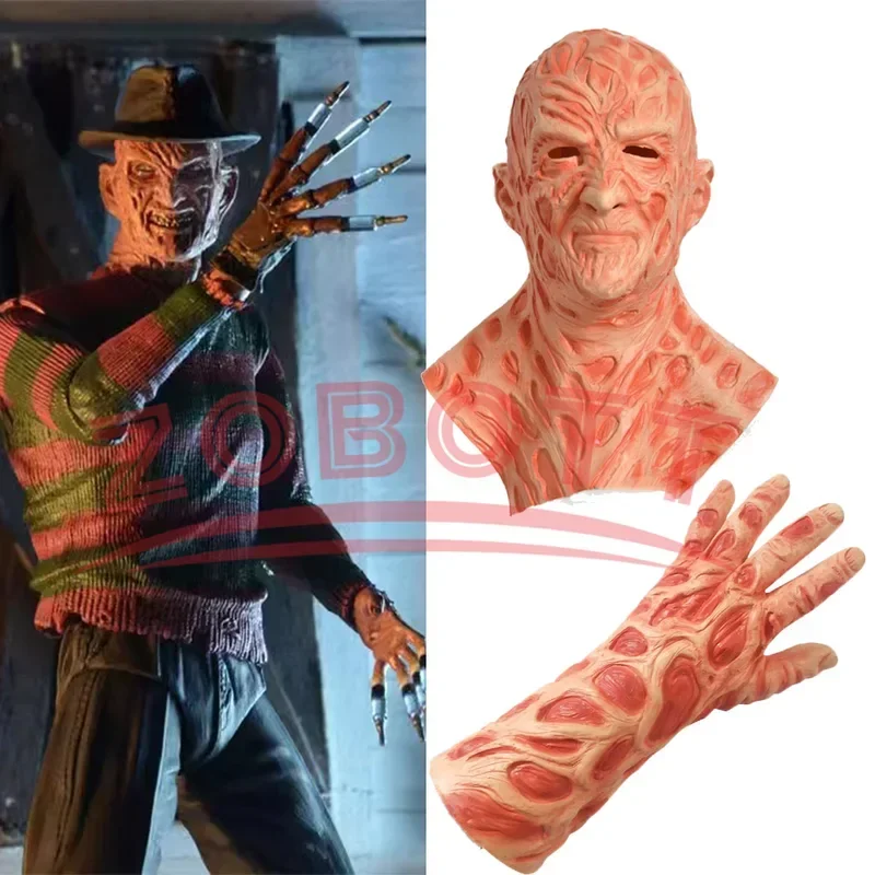 Killers Jason Mask Freddy Krueger Guanti Film horror Spaventoso copricapo in lattice Cosplay per il costume da festa di Halloween per Emul $ 0 $ k