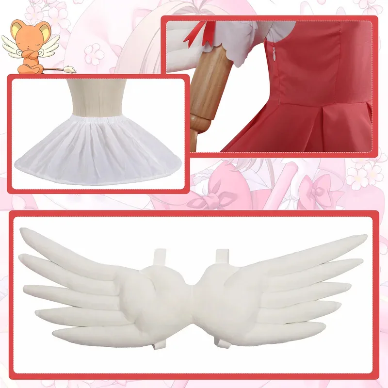 사쿠라의 다재다능한 코스프레 의상, 사쿠라의 빨간색과 흰색 전투복 코스프레, 여성 2D 애니메이션 의상