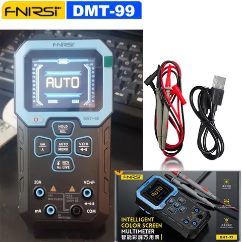 FNIRSI® DMT99 Digital Multimeter 9999 Counts Smart Professional Tester 1000V 10A True RMS Auto Range AC DC Ohm Hz Capacitance