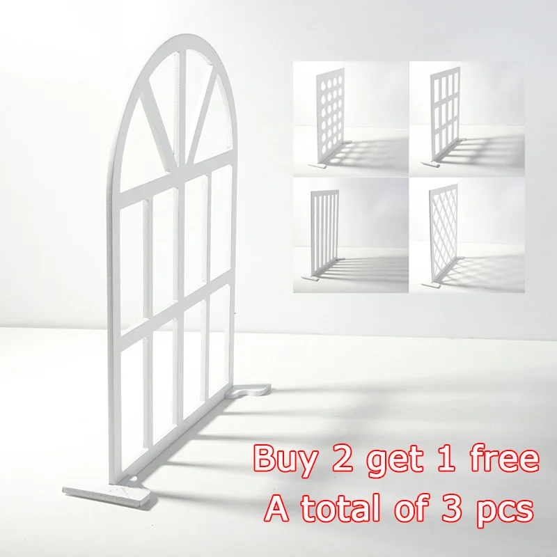 ยุโรป Nostalgic สีขาวหน้าต่างแผง Light & Shadow อุปกรณ์เสริมการถ่ายภาพ Photo Props พื้นหลังอาหาร Shoot Props ตกแต่ง