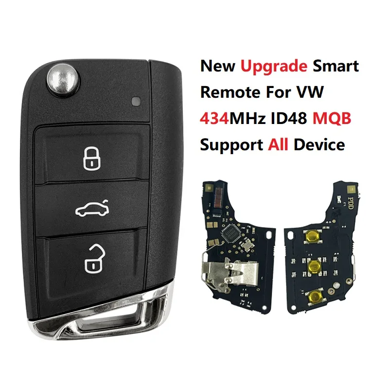 CN 001142   Nowa aktualizacja z chipem Origina ID48 MQB Auto Smart Remote do VW Tiguan Touran Sharan 434MHz Flip Car Key 5G0 959 753 BA