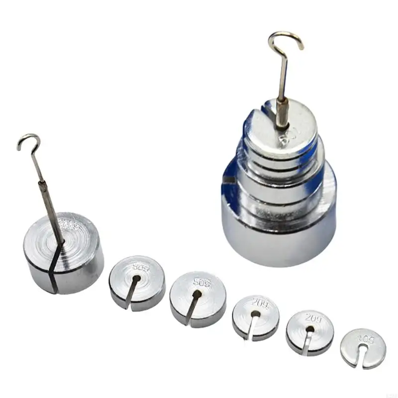 E28F Metal Slotted Weights Set Slotted Mass with Hanger and Case 6 Weights Total 350g for Laboratory Physics Educational Use