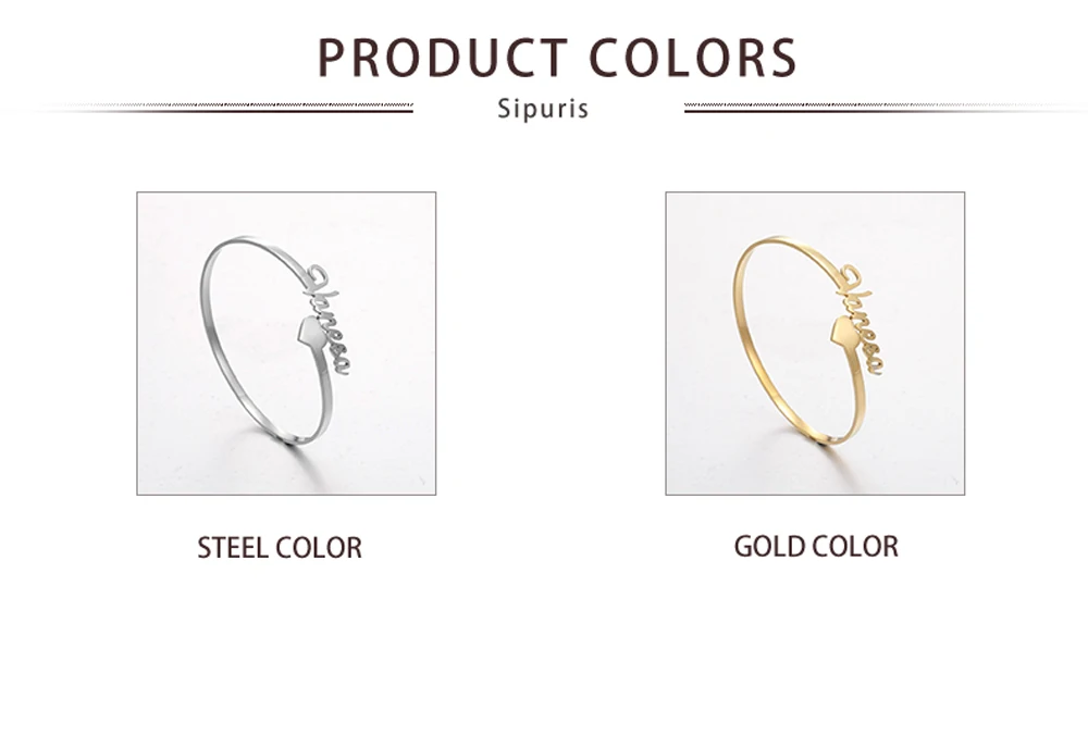 Sipuris Modisches Personalisiertes Namensarmband für Frauen aus Edelstahl, Individuelles Schmuckarmband, Bangle Femme, Maßgeschneiderte Geschenke – Detail 11