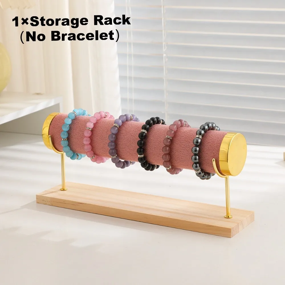 

Detachable Bracelet Display Holder Flannel Wrap Wooden Tray Bangle Storage Rack Multipurpose 3 Tier Jewelry Storage Stand