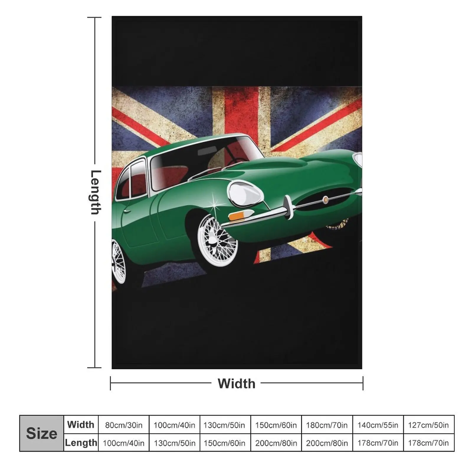 E-type series 1 coupe - green Throw Blanket Comforter Decorative Throw Flannel Fabric funny gift Blankets