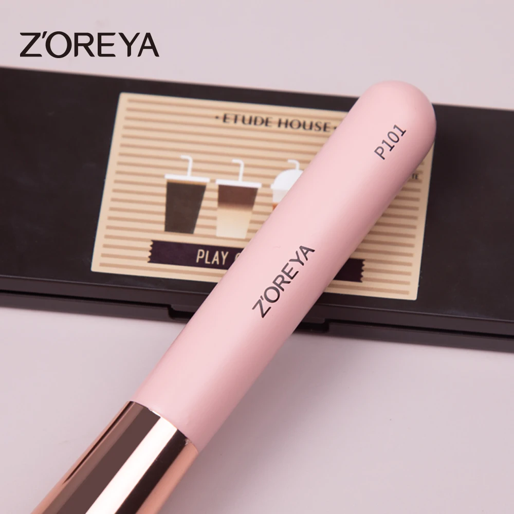 ZOREYA  Foundation Makeup Brushes Powder Blush Contour Concealer Synthetic Hair Professional Single Pink Face Makeup Brush