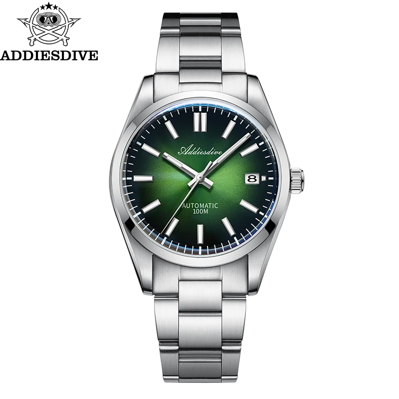 Addiesdive safira casal relógios 39mm aço nh35 relógio automático de luxo bgw9 luminoso 100m à prova dwaterproof água esportes mergulho relógios pulso