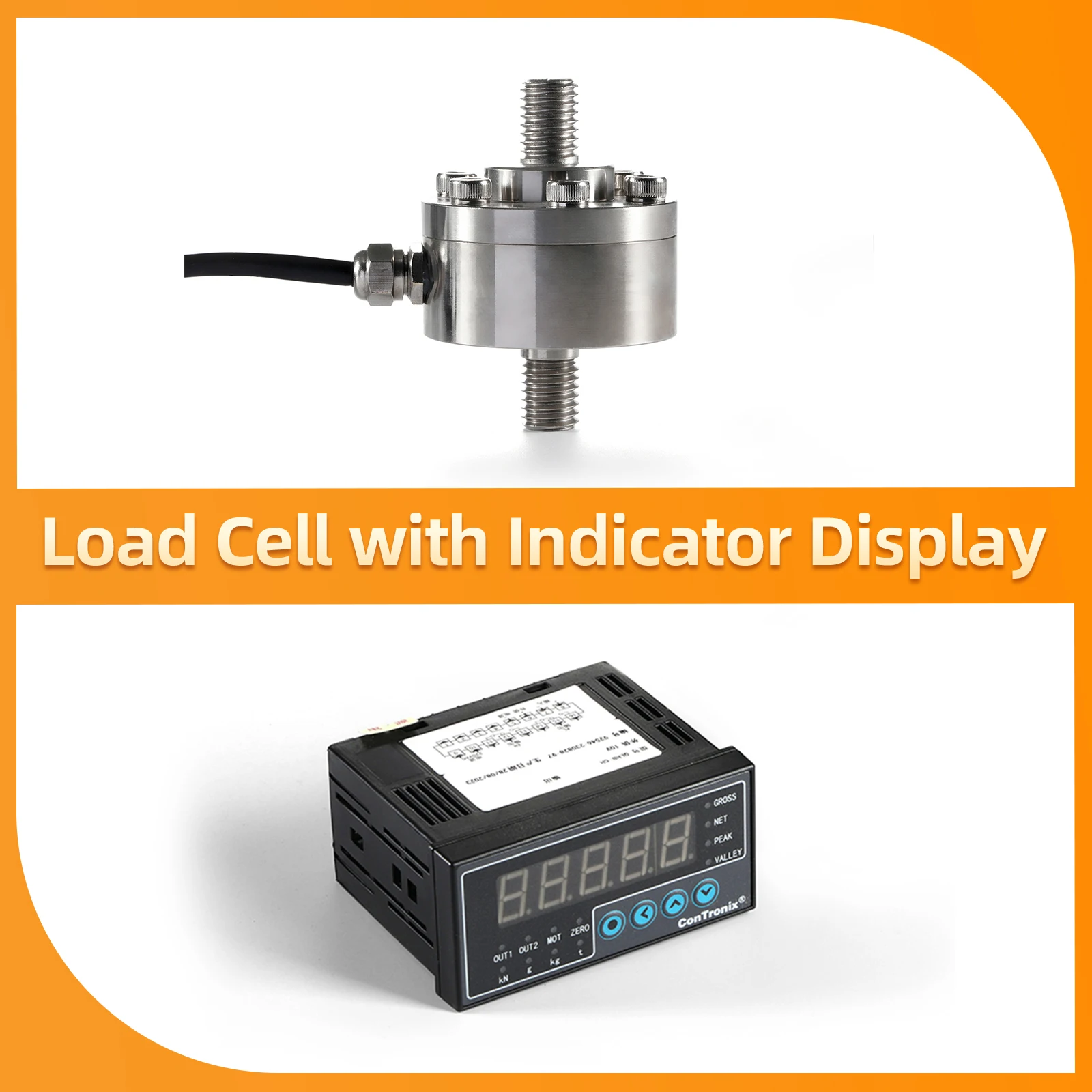 

Load Cell Sensor with Indicator Display Weighing Compression And Tension Sensor 50KG 100KG 200KG 300KG 500KG 1T 2T