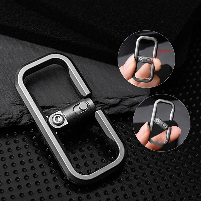 Push Lock Keychain pour homme, pendentif en cuir de vachette, gadget EDC, adapté au père, petits cadeaux de voiture