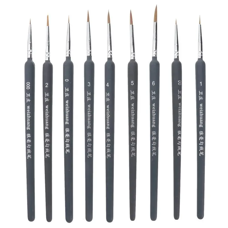 9pcs Detail Paint Brush Extra Fine Paint Brush Miniature Paint Acrylic Paint Brush Fine Detail Brush Miniature Brush Set