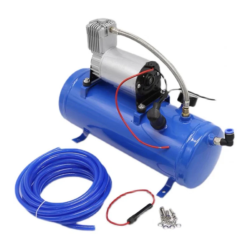 12V car modification automatic start-stop  pump 1.6 gallon  tank air horn car tire inflation compressor 6L