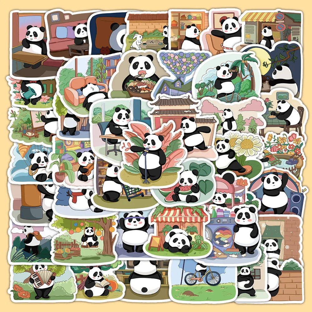 Mix Kawaii Animals Cats Stickers Cute Panda Rabbit Interesting Life Decoration Decals Waterproof  Notebook Laptop Phone Kids Toy