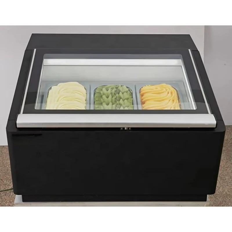 

6 Pans Gelato Ice Cream Showcase Display Freezer/tabletop Ice Cream Display Cooler/restaurant Desktop Ice Cream Display Cabinet