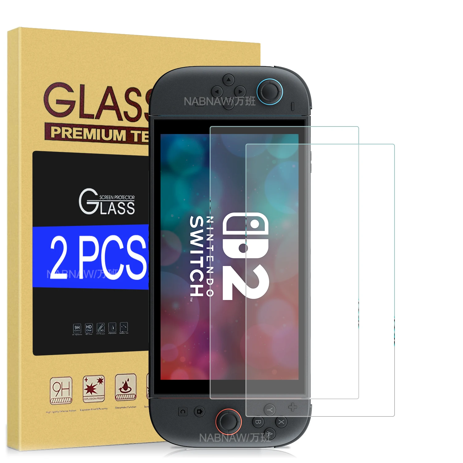 Für Nintendo Switch 2 Full HD Displayschutzfolie aus gehärtetem Glas auf Nintendo Switch 2 7,9 Zoll, kratzfest, 9H-Abdeckung