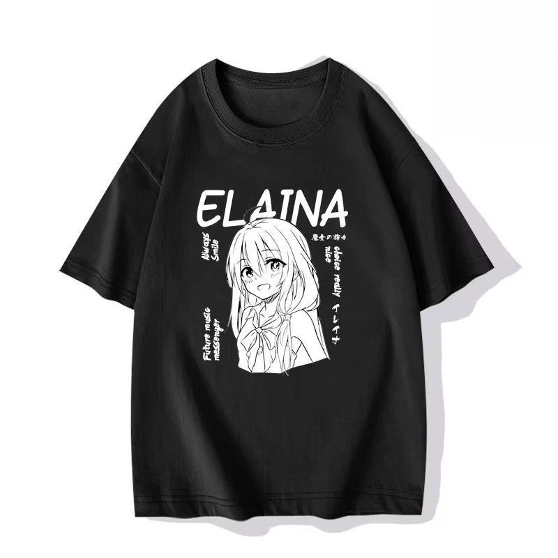 Anime japonês menina jogo camiseta masculina de grandes dimensões casual algodão diário quatro temporada camiseta roupas femininas respirável topo