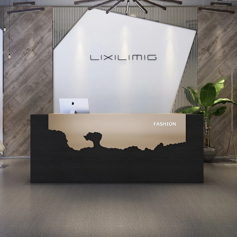 Staande Moderne Bureau Bureau Podium Kassier Balie Receptie Balie Luxe Podiumstand Mostrador Oficina Bar Meubilair