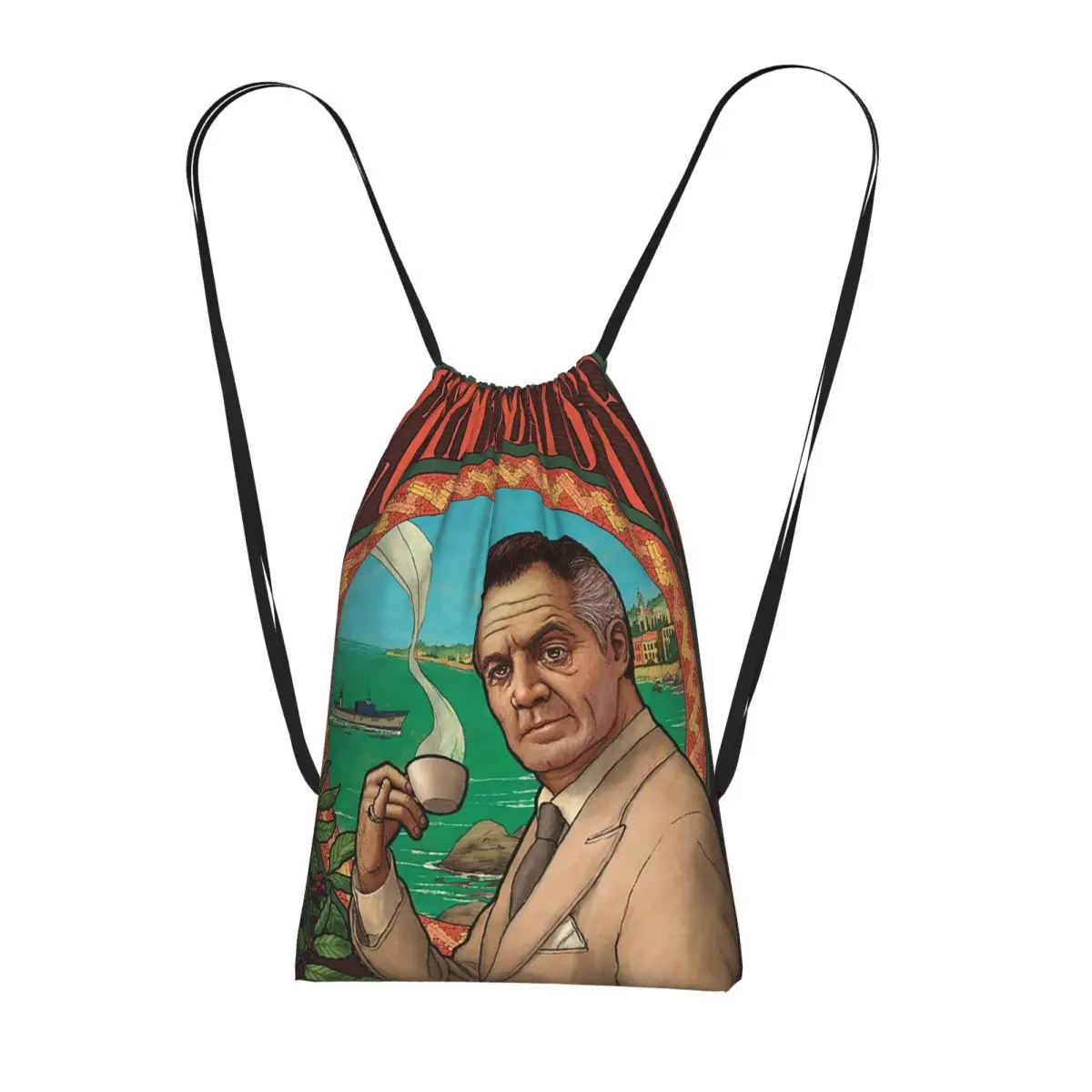 Commendatore - The Sopranos Drawstring Backpack Sports Gym Bag Portable Travel Drawstring Bag for Men Women