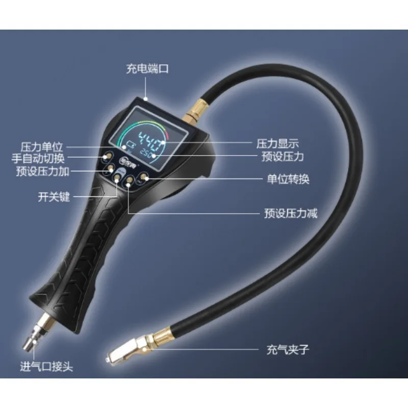 Digital Tire Inflator Gauge Rechargeable Automatic Handheld Air Compressor Pump for Car Motorcycle Bicycle Professional