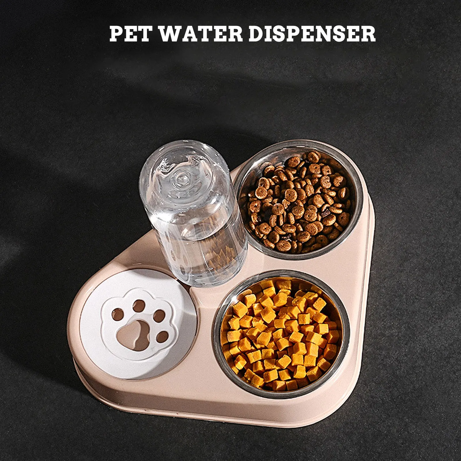 

Pet Water Bottle 500ml Stainless Steel PP PE Elevated Dog Bowls Automatic Feeding Pink Dispenser Cat Bowl Gift