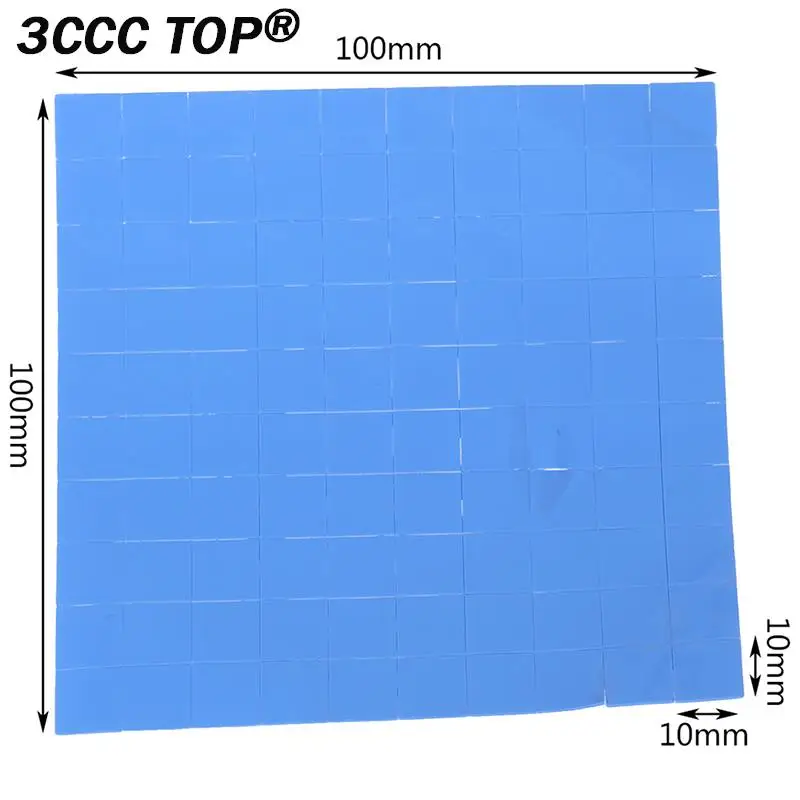 100Pcs 10*10*0.5mm Thermal Pad GPU CPU Heatsink Cooling Conductive Silicone Pads