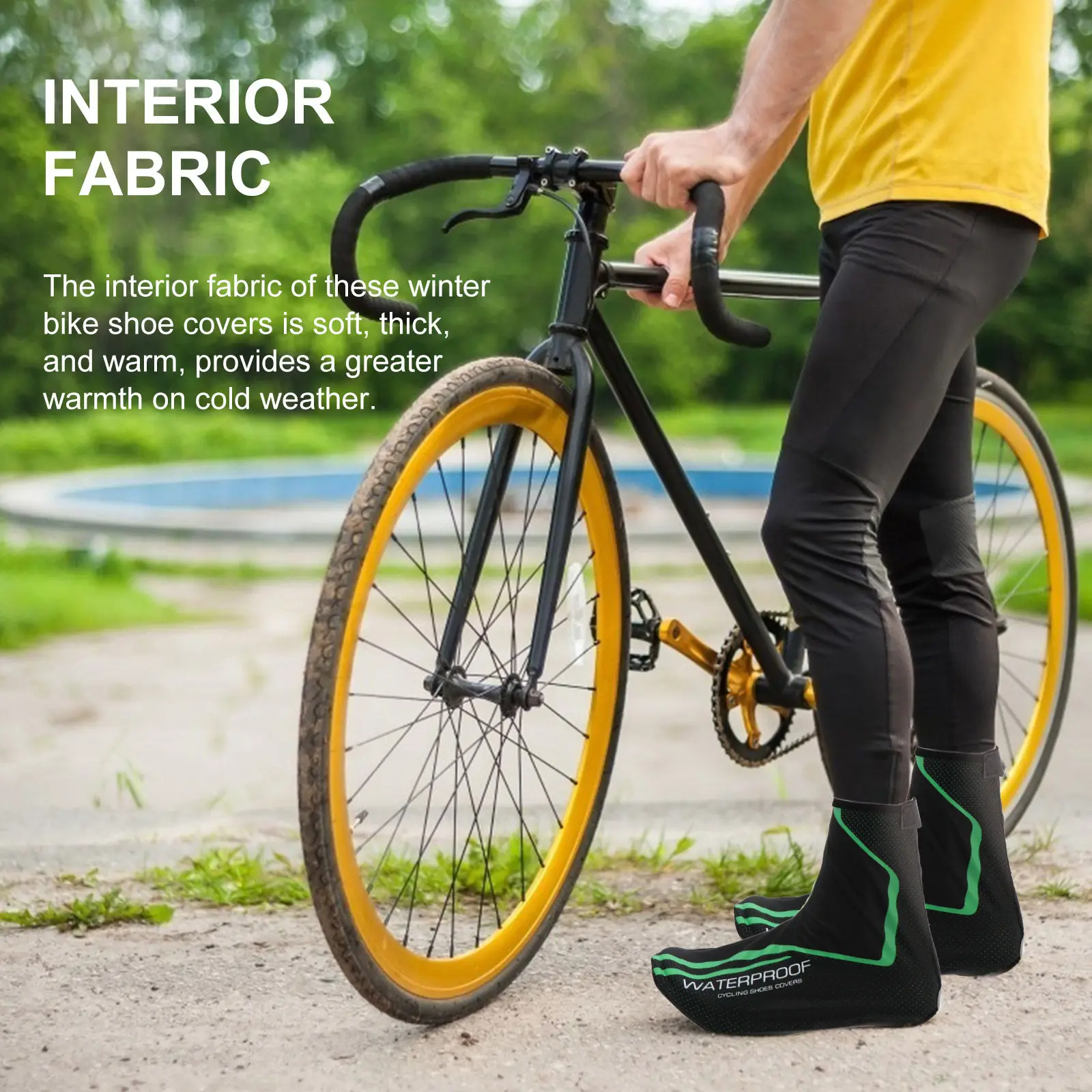 

1 Pair Winter Thermal Cycling Shoe Covers Waterproof Windproof Overshoes Reflective Protection for Bike Riding