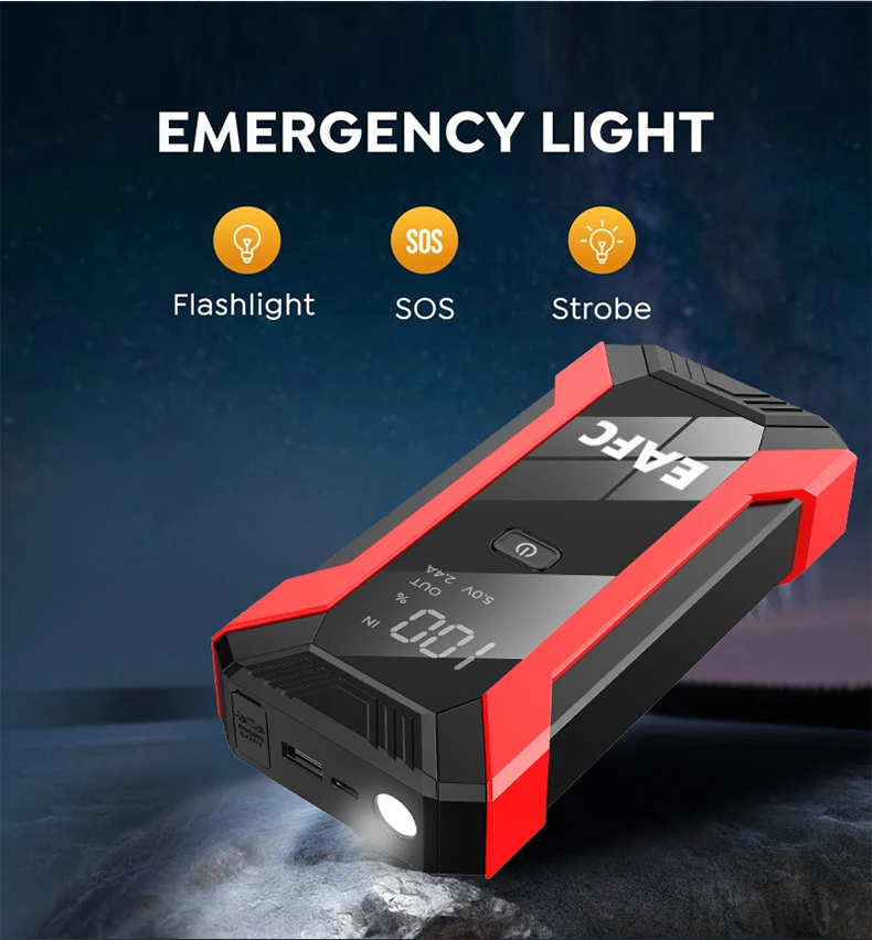 EAFC 3000A Auto-Starthilfe, leistungsstarke Powerbank, Autobatterie-Booster, 12V Auto-Startgerät für Benzin 6.0L, Diesel 4.0L – Detail 9