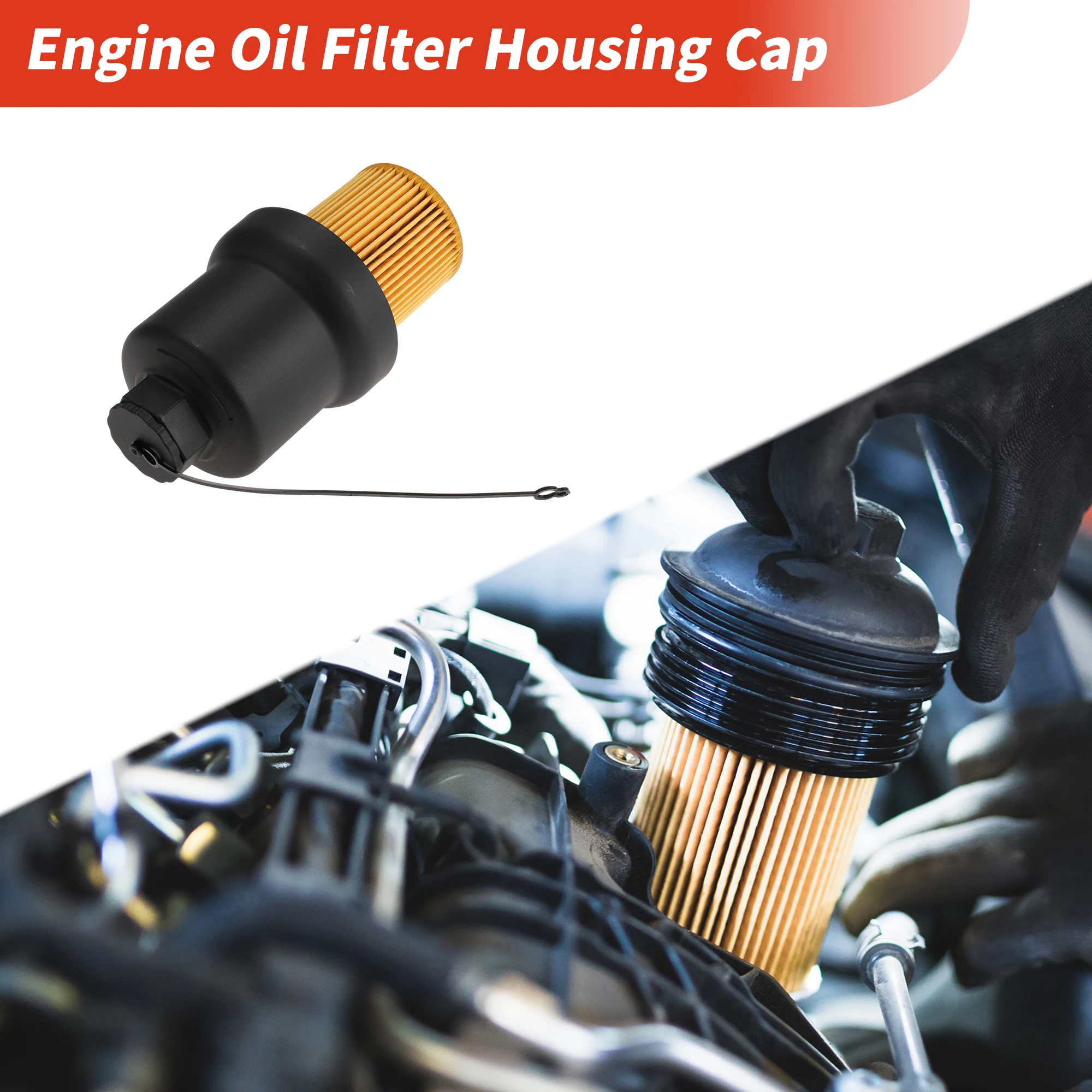 UXCELL Car Oil Filter Housing Cap for Audi A3 L4 2.0L 2006-2013