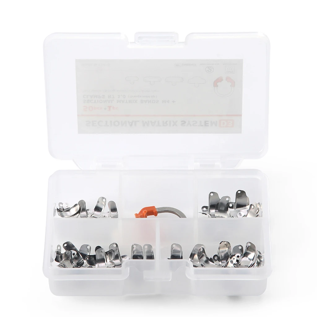 AZDENT Dental-Sektionalmatrizensystem, konturierte 50-teilige Matrizenbänder, M4-Klemmring, R7 Nickel-Titan, D3-Set, Zahnmedizinisches Material – Detail 6