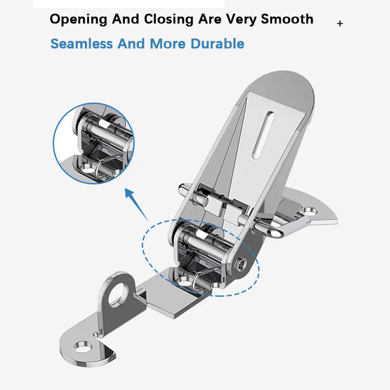 2PCS 304 Stainless Steel Spring Duckbill Buckle, Heavy Duty Lock Catch Latch for Tool Box Luggage Cabinet Connecting Fixing