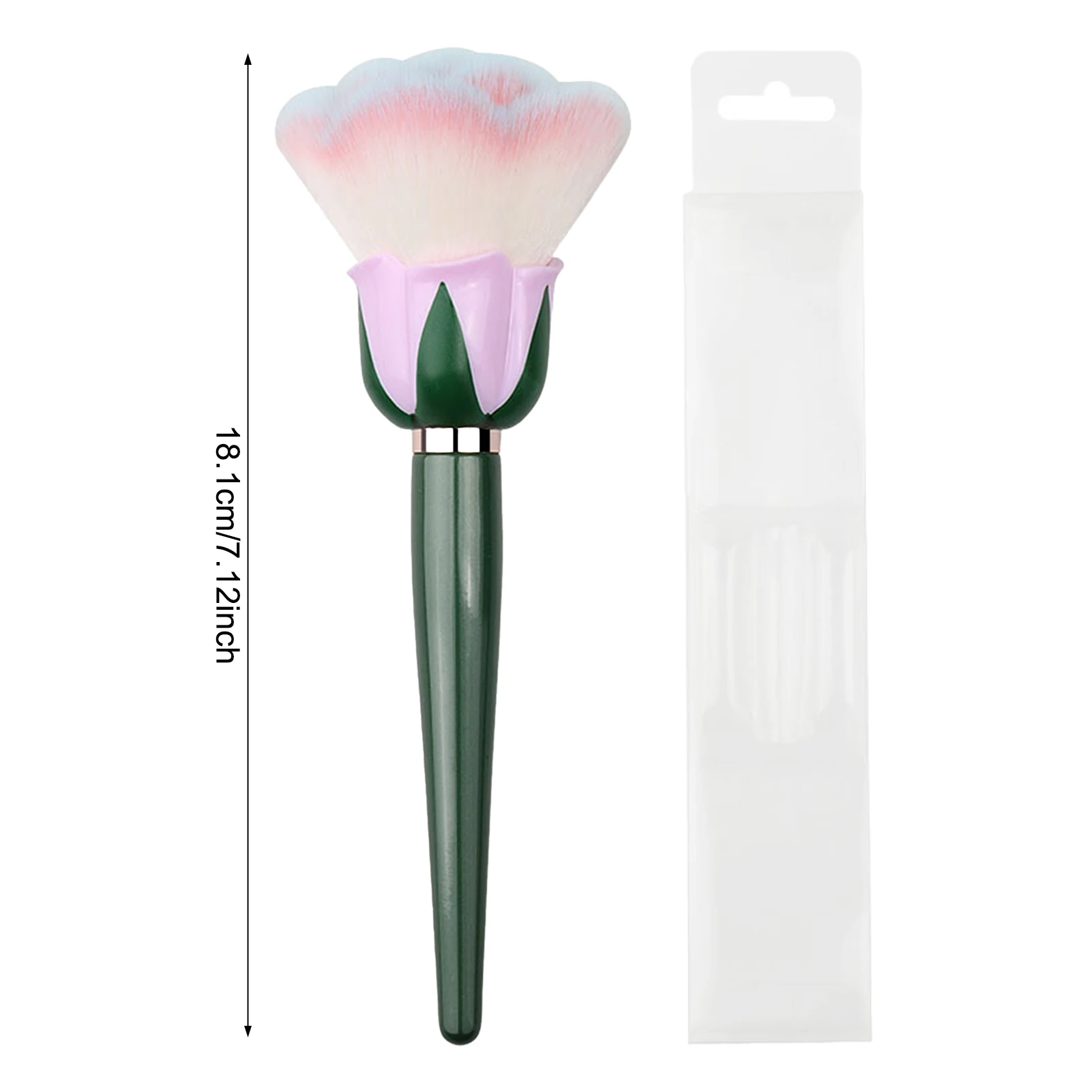 แปรงแต่งหน้าด้ามไม้รูปดอกกุหลาบ สำหรับแต่งเล็บ ปัดฝุ่น แป้งปัดแก้ม ดีไซน์เรียบง่าย สร้างสรรค์ มีเอกลักษณ์