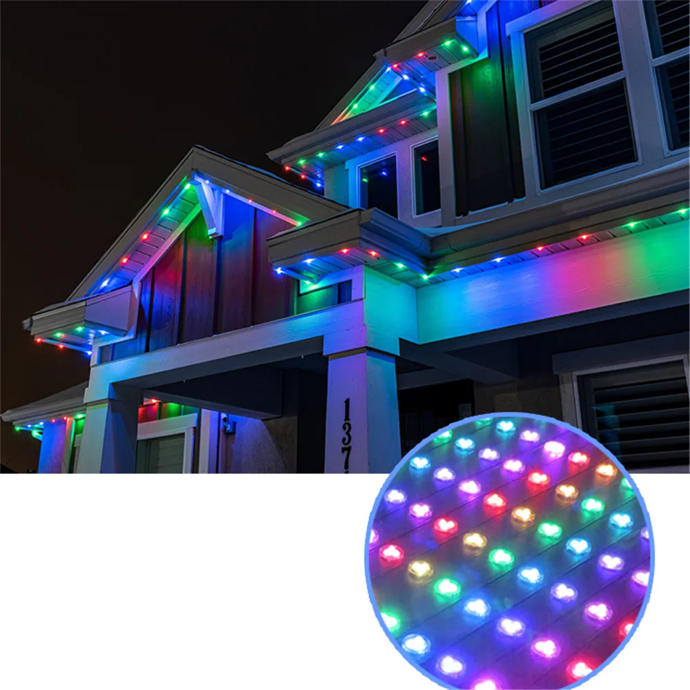 

Permanent Led Pixel Point Puck Lighting DC12V Waterproof 5050 Addressable Rgb/RGBW Holiday Christmas Lights Outdoor Decoration