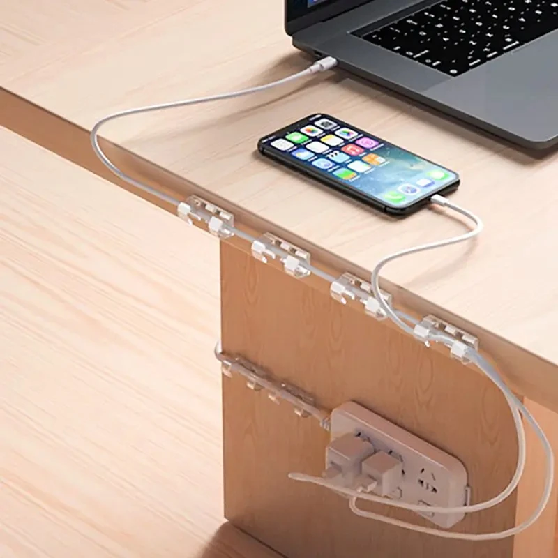 20-60PCS Cable Clips Organizer Wire Management Holder USB Charging Data Cable Spool Wall Mount Hook for Home Office